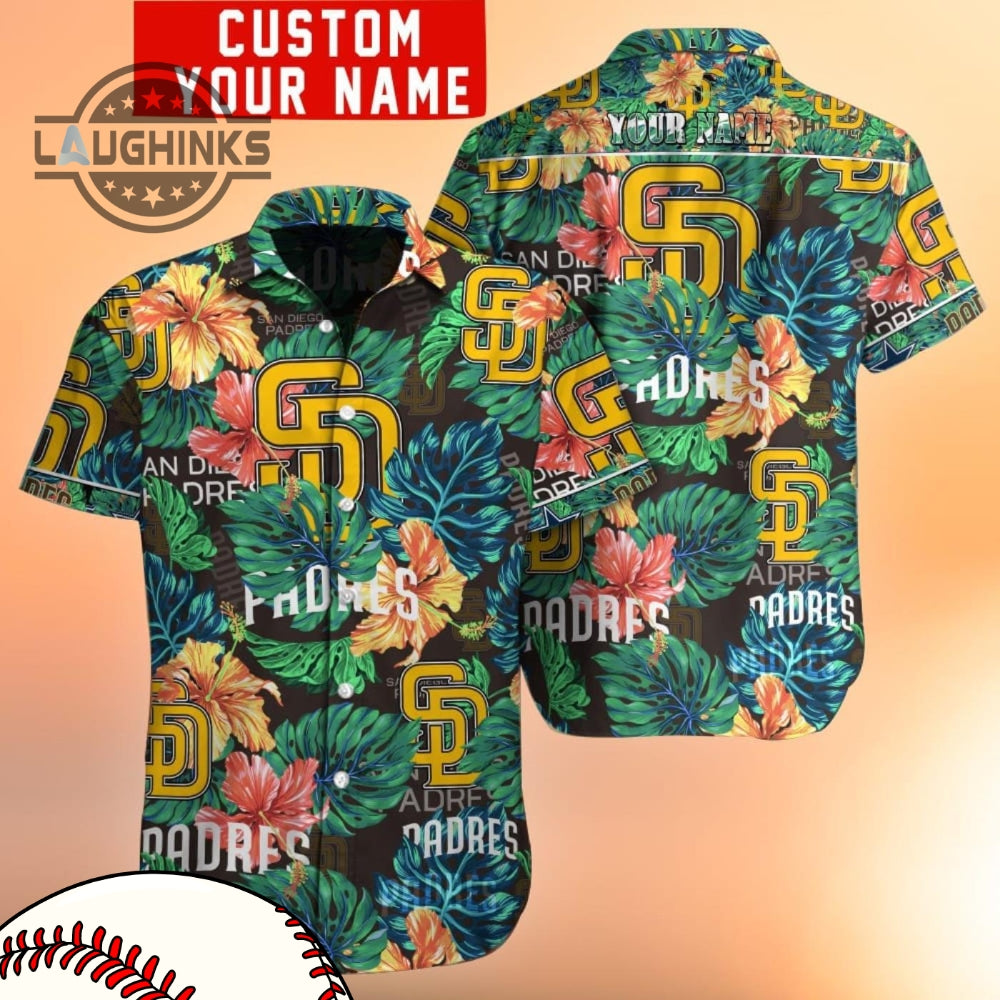 Mlb Custom Name San Diego Padres Hawaiian Gift For - Adult & Kids T-Shirts, Sweatshirts & Hoodies apparel design preview 1