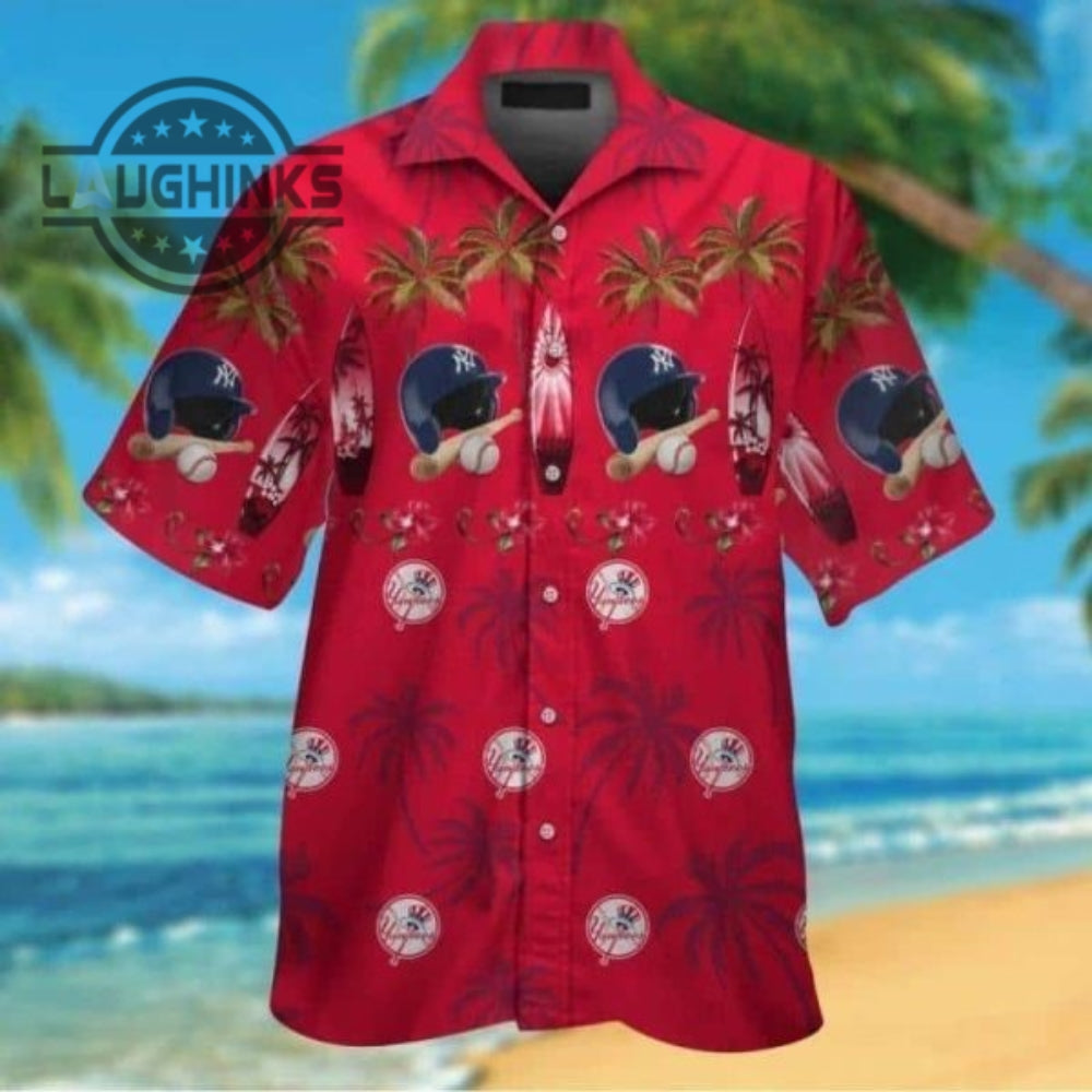 Mlb New York Yankees Hawaiian Baseball Pattern Beach - Adult & Kids T-Shirts, Sweatshirts & Hoodies apparel design preview 1