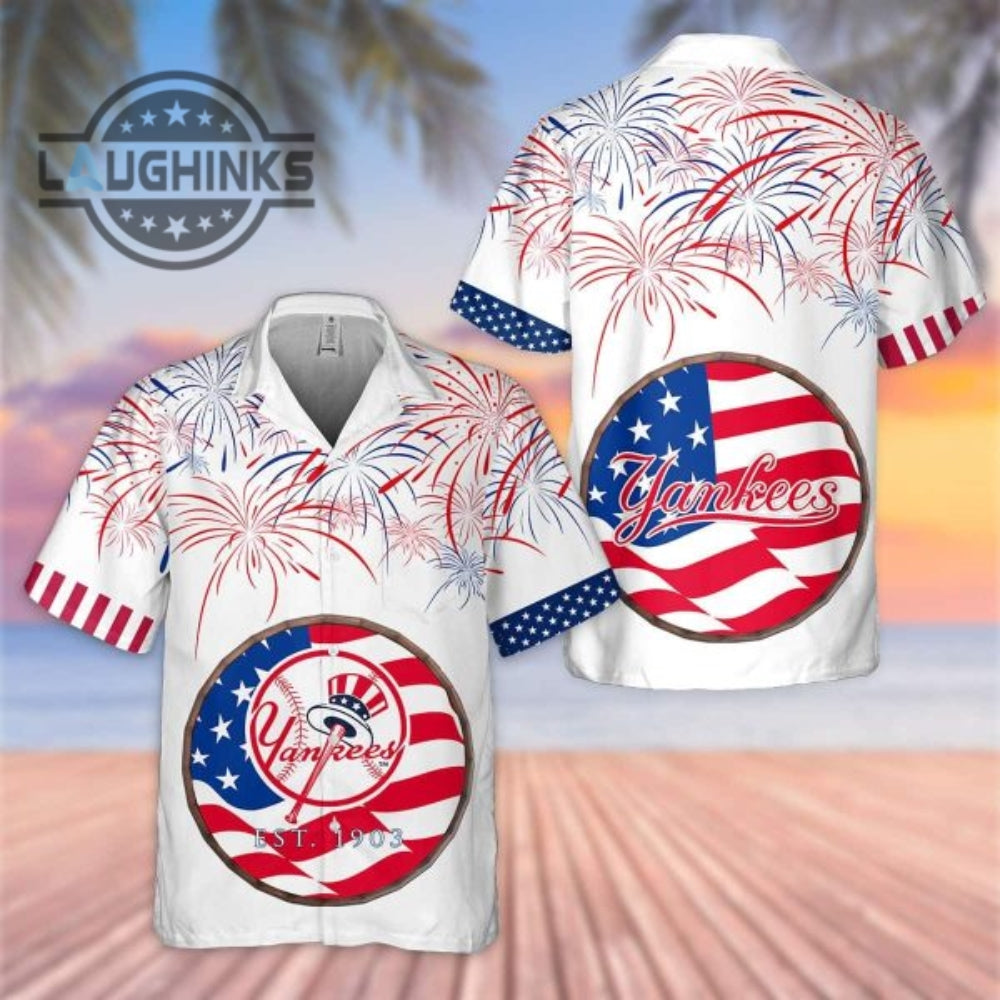 Mlb New York Yankees Hawaiian Fireworks Independence - Adult & Kids T-Shirts, Sweatshirts & Hoodies apparel design preview 1