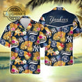 Mlb New York Yankees Hawaiian Tropical Flower Pattern - Adult & Kids T-Shirts, Sweatshirts & Hoodies apparel design preview 1