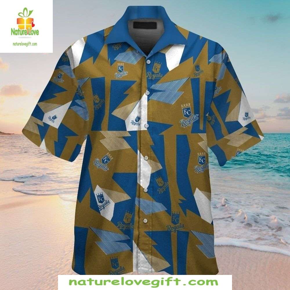 Kansas City Royals Hawaiian Modern Geometric MLB - Adult & Kids T-Shirts, Sweatshirts & Hoodies apparel design preview 1