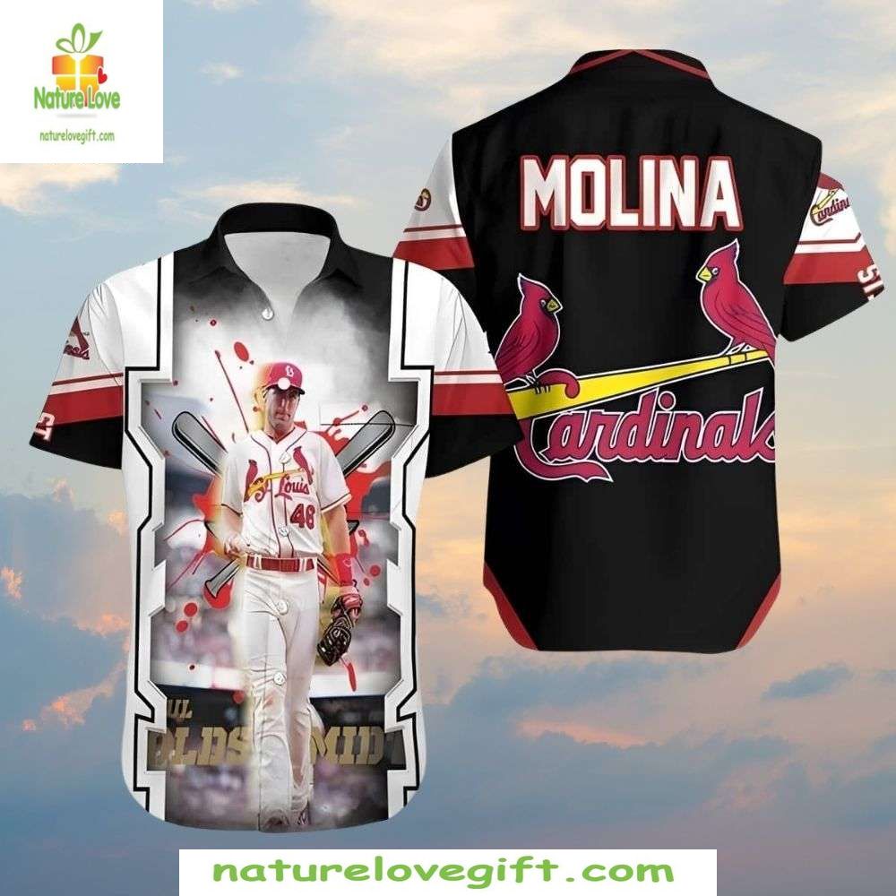 MLB Cardinals Hawaiian Molina's Might Stylish - Adult & Kids T-Shirts, Sweatshirts & Hoodies apparel design preview 1