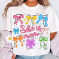 Mom Coquette Bow She Is Bible Verses Blessed - Adult & Kids T-Shirts, Sweatshirts & Hoodies apparel design preview 1