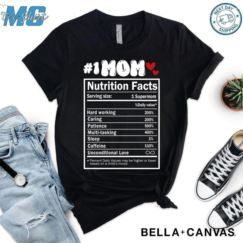 Mom Nutrition Facts Funny Life - Adult & Kids T-Shirts, Sweatshirts & Hoodies apparel design preview 1