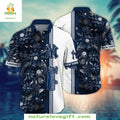 NY Yankees Hawaiian Monochrome Floral MLB Baseball - Adult & Kids T-Shirts, Sweatshirts & Hoodies apparel design preview 1