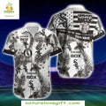 Chicago White Sox Hawaiian Monochrome Palm Star Aloha - Adult & Kids T-Shirts, Sweatshirts & Hoodies apparel design preview 1
