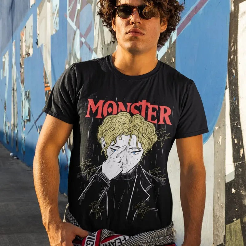 Monster Johan Liebert Kenzo Tenma Anime Fan Art - Adult & Kids T-Shirts, Sweatshirts & Hoodies apparel design preview 1