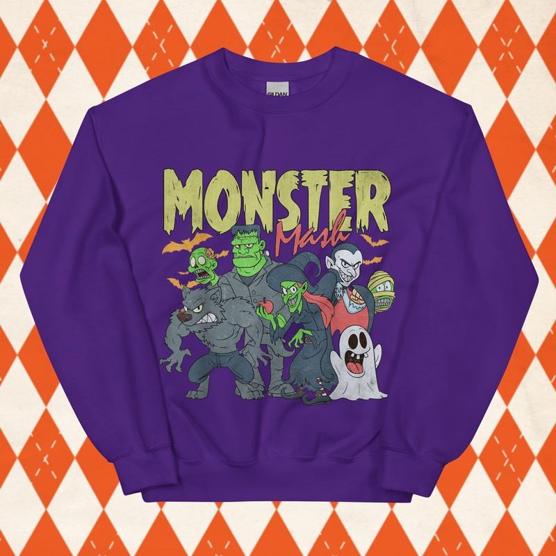 Monster Mash Halloween Relaxed Fit Printed USA Casual - Adult & Kids T-Shirts, Sweatshirts & Hoodies apparel design preview 1