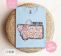 Montana Gildan Cute State Floral Bow - Adult & Kids T-Shirts, Sweatshirts & Hoodies apparel design preview 1