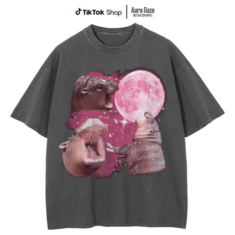 Moo Deng Bootleg Pygmy 90s Hippo Cute Funny Meme - Adult & Kids T-Shirts, Sweatshirts & Hoodies apparel design preview 1