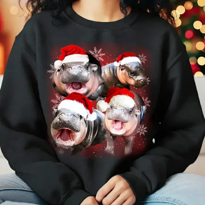 Moo Deng Moon Galaxy Baby Pygmy Hippo - Adult & Kids T-Shirts, Sweatshirts & Hoodies apparel design preview 1