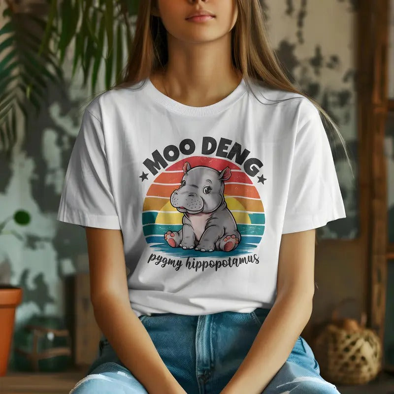 Moo Deng Cute Baby Hippo Lover Pygmy Hippopotamus - Adult & Kids T-Shirts, Sweatshirts & Hoodies apparel design preview 1