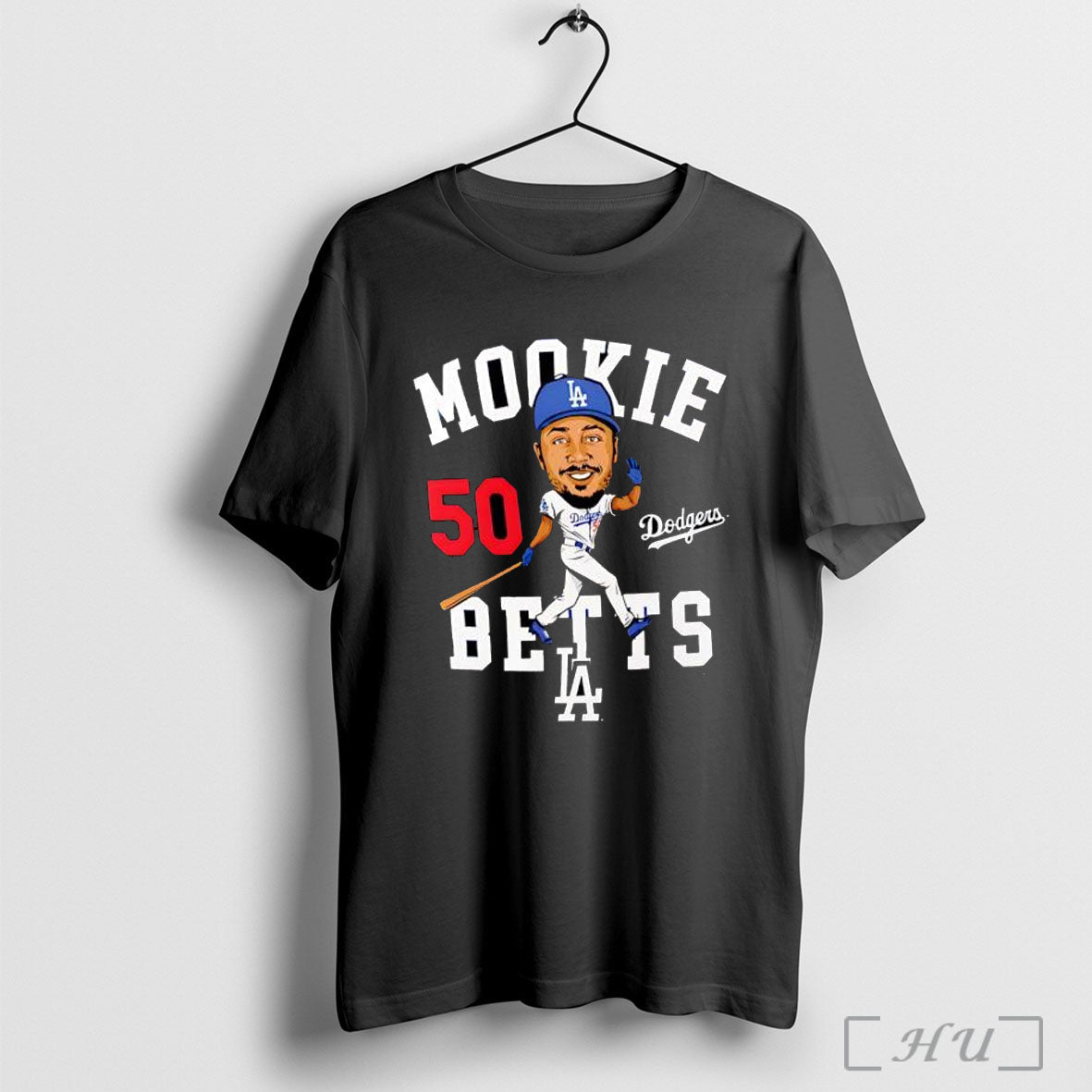 Mookie Betts Royal Los Angeles Dodgers Caricature - Adult & Kids T-Shirts, Sweatshirts & Hoodies apparel design preview 1