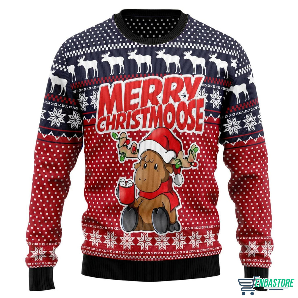 Moose Merry 3D Ugly Christmas Sweater - Holiday Gift product image