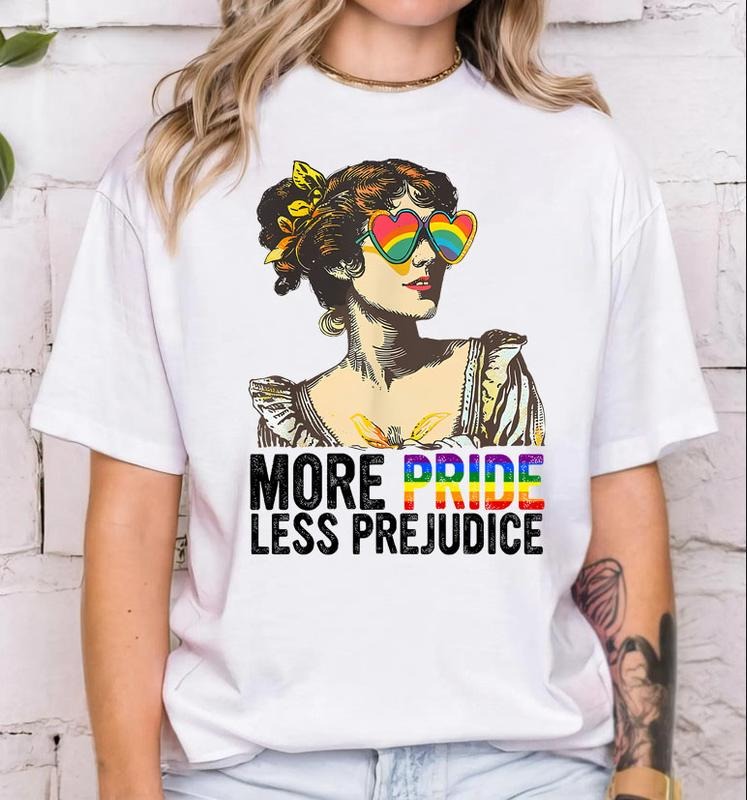 More Pride Less Prejudice LGBTQ Proud Ally Month - Adult & Kids T-Shirts, Sweatshirts & Hoodies apparel design preview 1