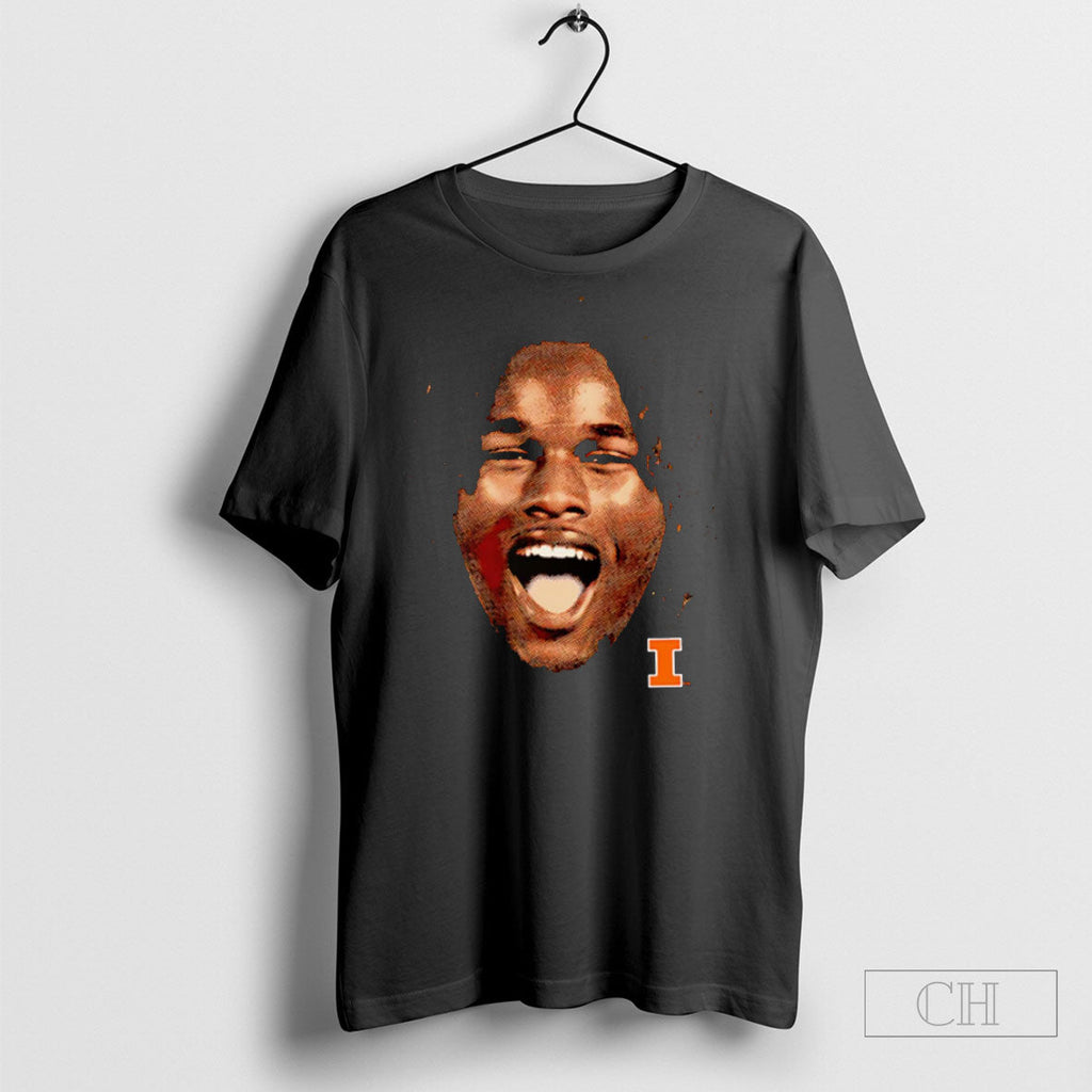 Morez Johnson Jr Illinois Basketball Big Head - Adult & Kids T-Shirts, Sweatshirts & Hoodies apparel design preview 1