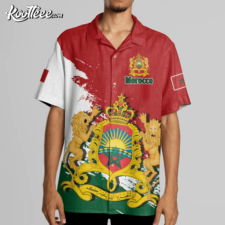 Morocco Coat Of Arms Hawaiian - Adult & Kids T-Shirts, Sweatshirts & Hoodies apparel design preview 1