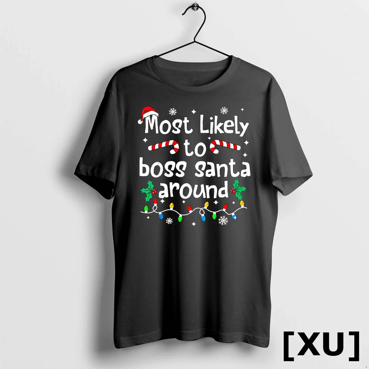 Most Likely To Boss Santa Around Christmas Matching - Adult & Kids T-Shirts, Sweatshirts & Hoodies apparel design preview 1