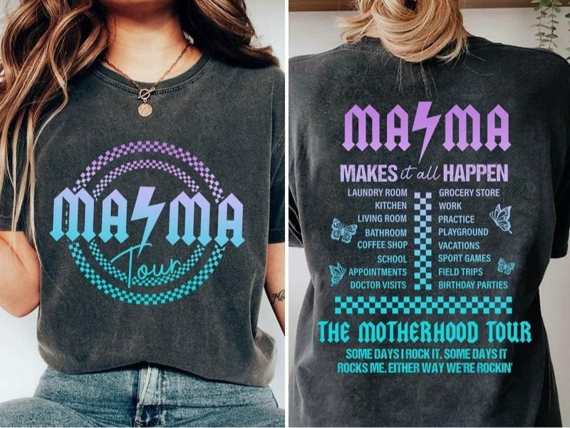 Motherhood Some Days I Rock 2 Sides Mama Lighting - Adult & Kids T-Shirts, Sweatshirts & Hoodies apparel design preview 1