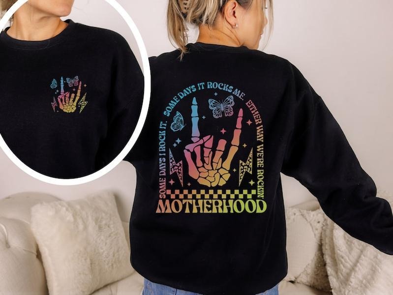 Motherhood Some Day I Rock Mama Funny Skeleton - Adult & Kids T-Shirts, Sweatshirts & Hoodies apparel design preview 1