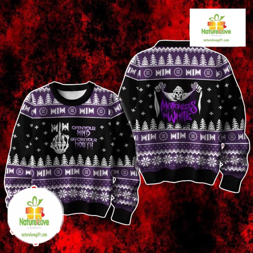 Motionless In White Gothic Holiday Knit Ugly Christmas Sweater - Holiday Gift product image