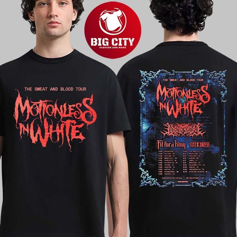 Motionless In White The Sweat And Blood Tour 2026 - Adult & Kids T-Shirts, Sweatshirts & Hoodies apparel design preview 1