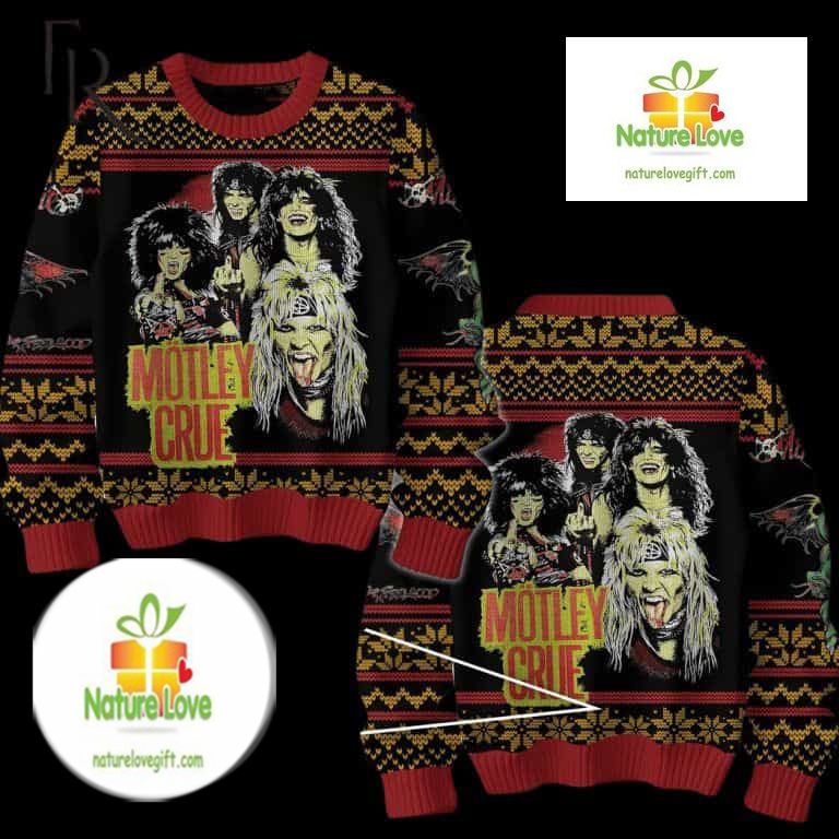 Motley Crue Band Holiday Rock Music Gift Ugly Christmas Sweater - Holiday Gift product image