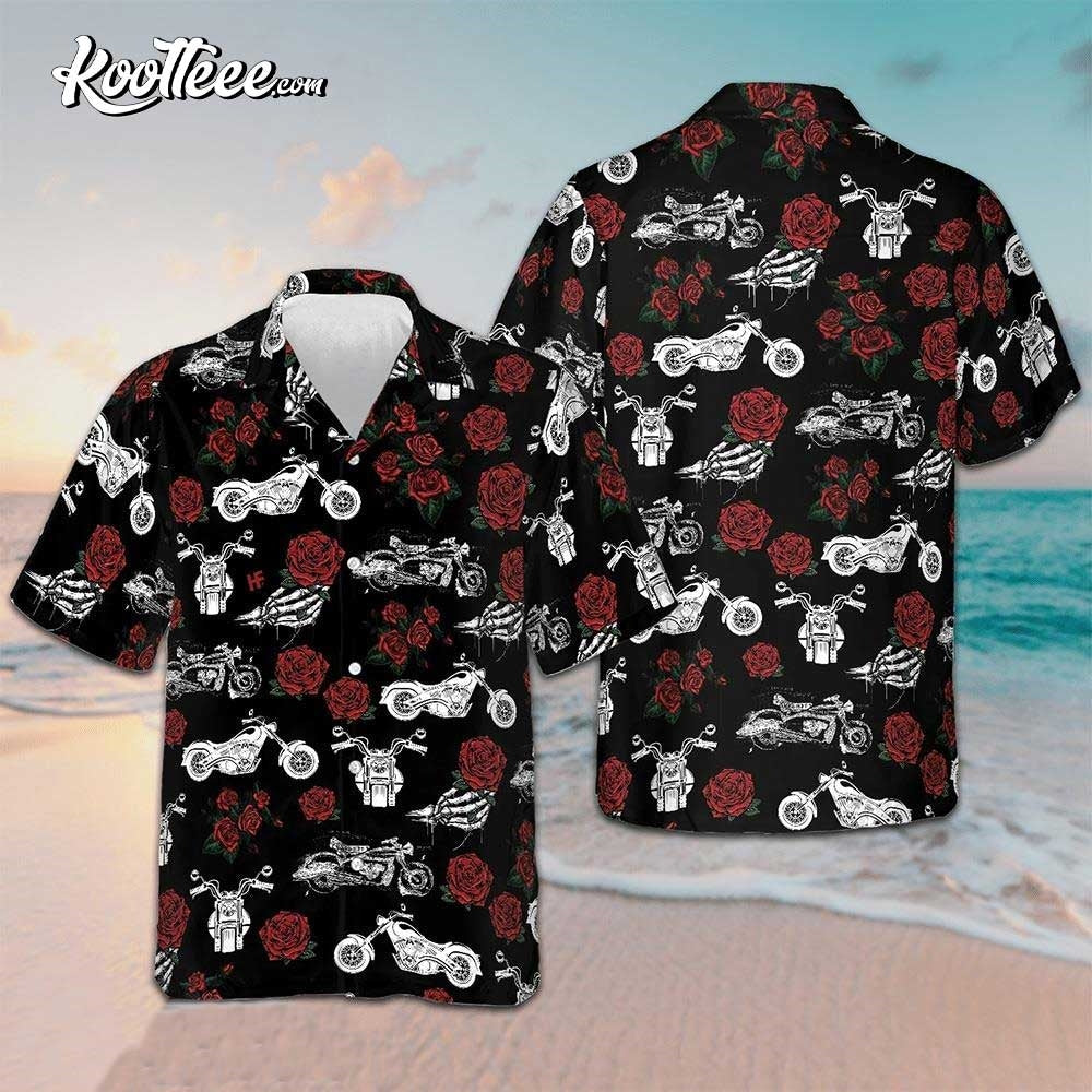 Motorbike Rose Gifts For Motorcycle Lovers Hawaiian - Adult & Kids T-Shirts, Sweatshirts & Hoodies apparel design preview 1