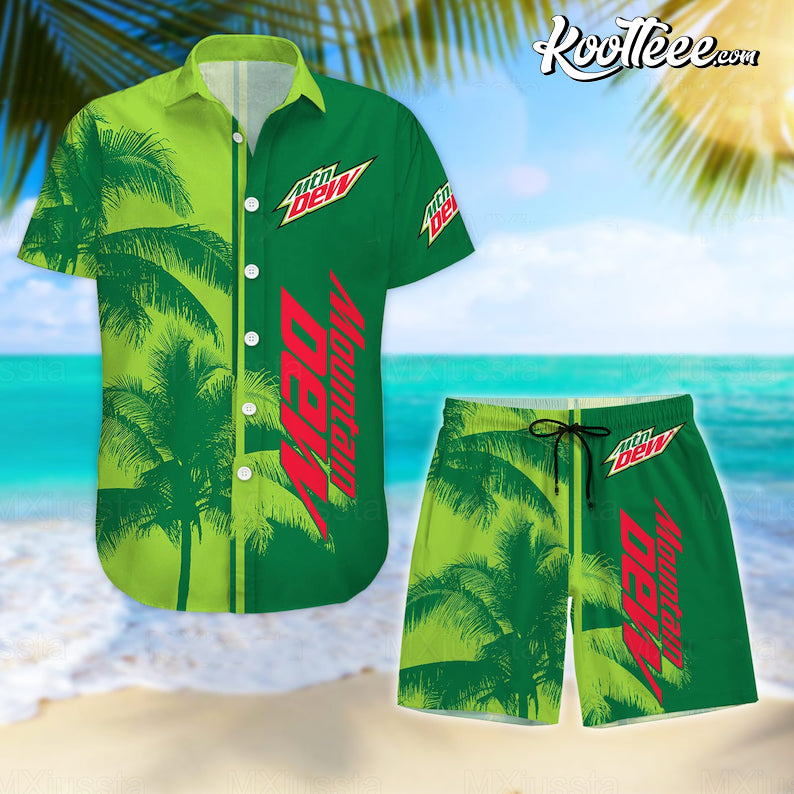 Mountain Dew Hawaiian And Shorts #2 - Adult & Kids T-Shirts, Sweatshirts & Hoodies apparel design preview 1