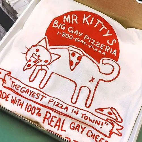 Mr. Kittys BIG GAY PIZZERIA - Adult & Kids T-Shirts, Sweatshirts & Hoodies apparel design preview 1