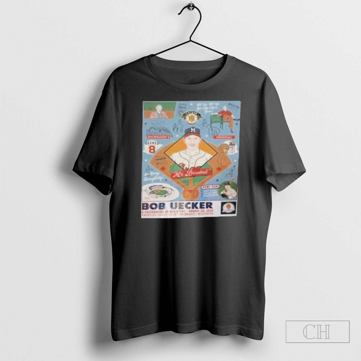 Mr Baseball Milwaukee Brewers Bob Uecker Celebration - Adult & Kids T-Shirts, Sweatshirts & Hoodies apparel design preview 1