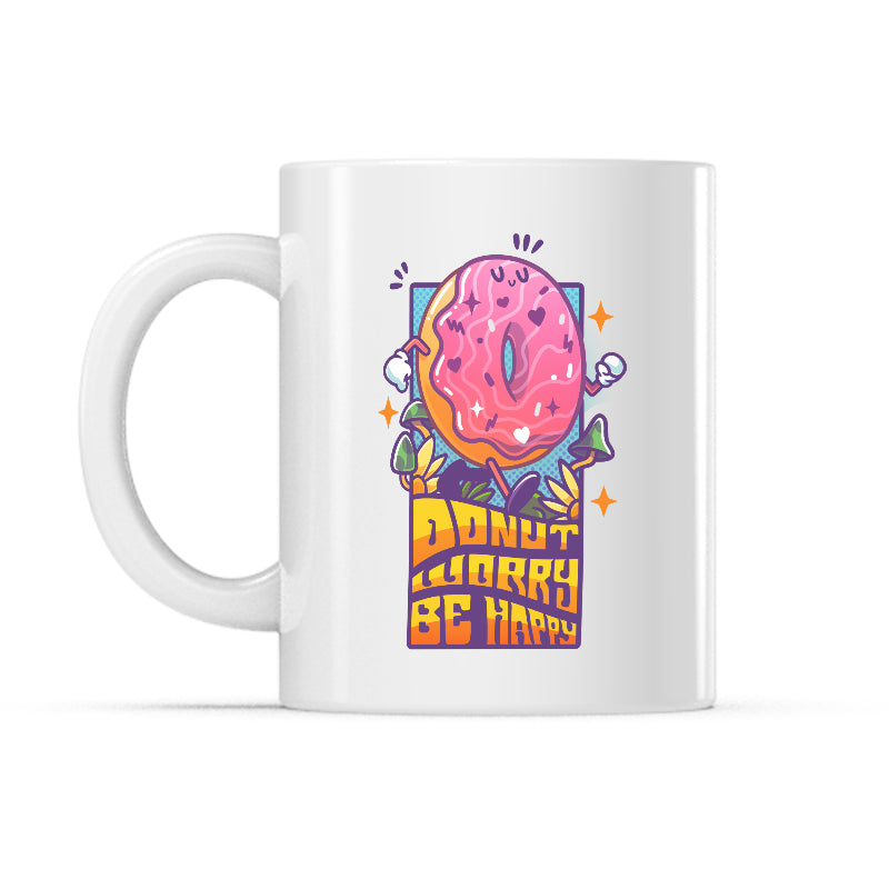 Donut Worry Be Happy Mug - Adult & Kids T-Shirts, Sweatshirts & Hoodies apparel design preview 1