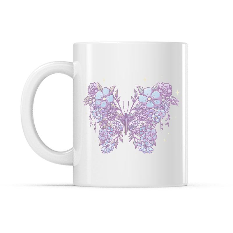 Floral Butterfly Mug - Adult & Kids T-Shirts, Sweatshirts & Hoodies apparel design preview 1