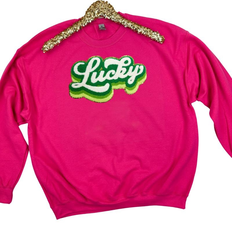 Multi Green Chenille Lucky Patch - Adult & Kids T-Shirts, Sweatshirts & Hoodies apparel design preview 1