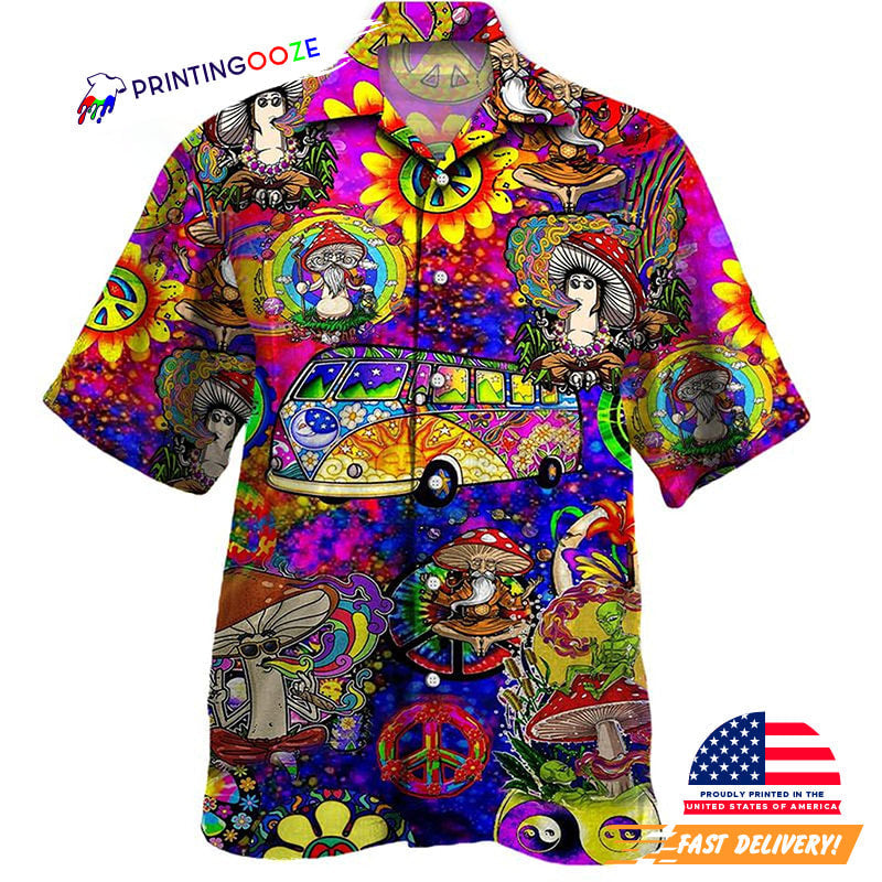 Mushroom Hippie Lifestyle Hawaiian - Adult & Kids T-Shirts, Sweatshirts & Hoodies apparel design preview 1