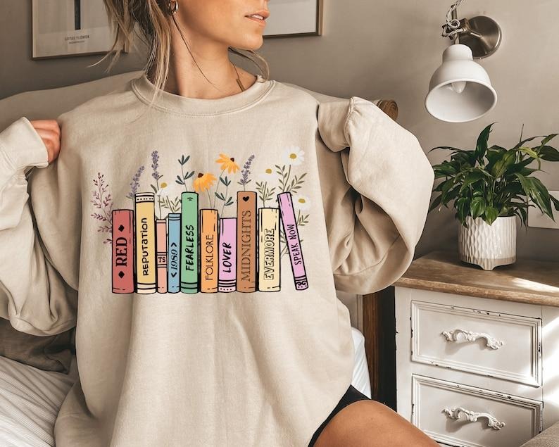 Music Albums As Books Vintage Book Lovers Folk Rack - Adult & Kids T-Shirts, Sweatshirts & Hoodies apparel design preview 1