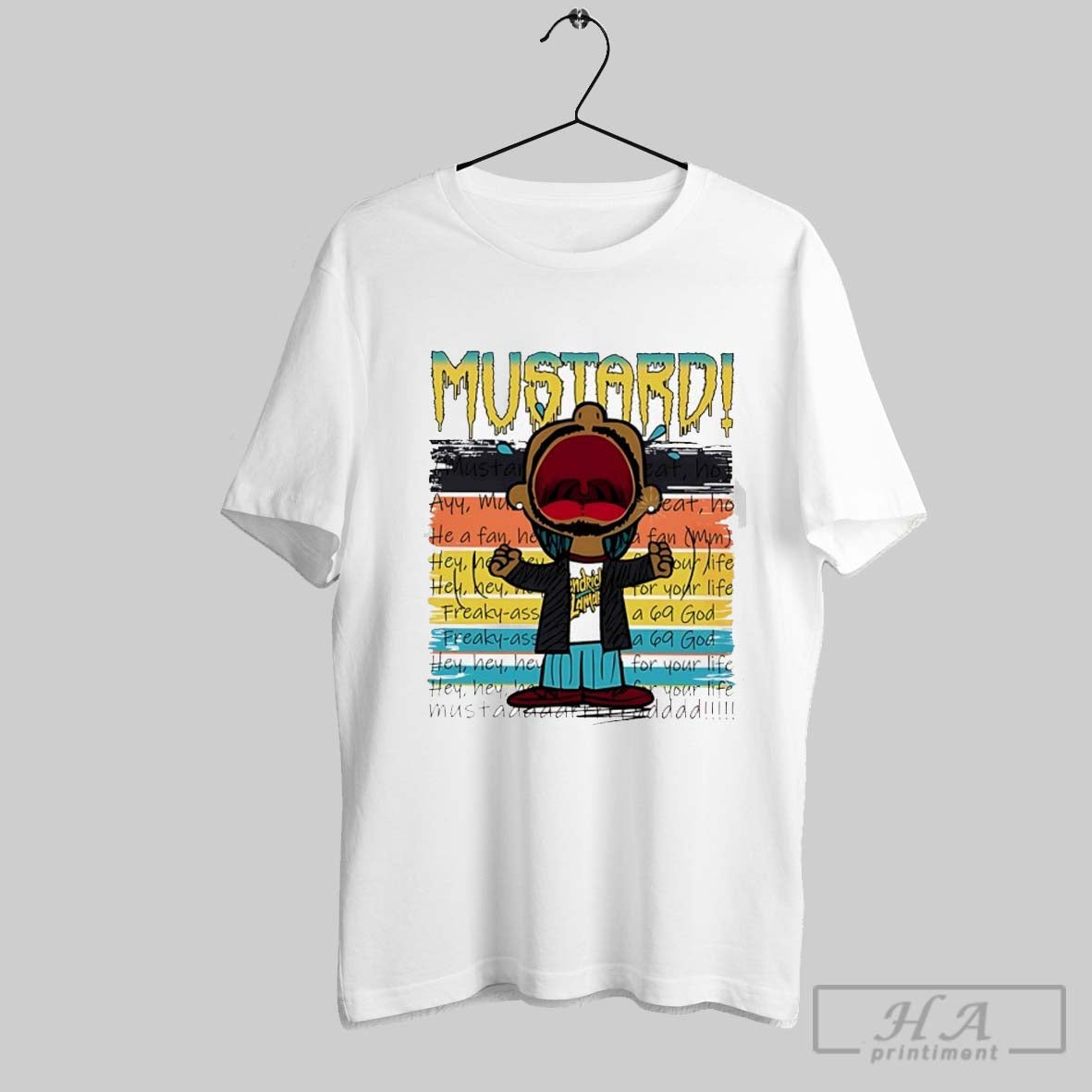 Mustard Hot Ayy He A Fan Freaky Ass - Adult & Kids T-Shirts, Sweatshirts & Hoodies apparel design preview 1