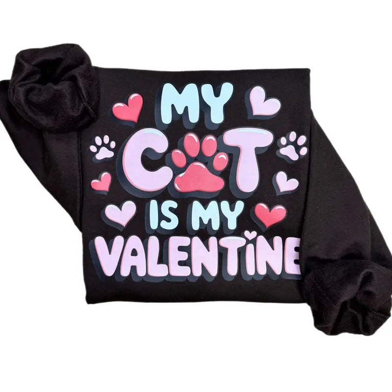 My Cat Is Valentine - Adult & Kids T-Shirts, Sweatshirts & Hoodies apparel design preview 1