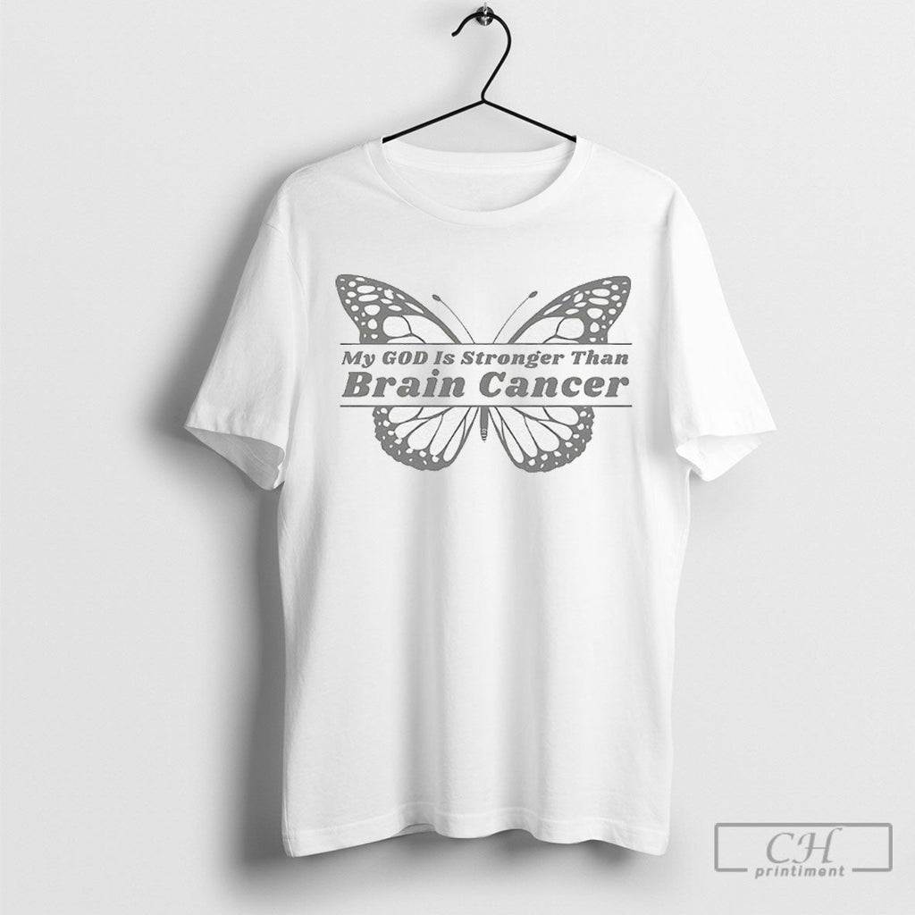 My God Is Stronger Than Brain Cancer - Adult & Kids T-Shirts, Sweatshirts & Hoodies apparel design preview 1