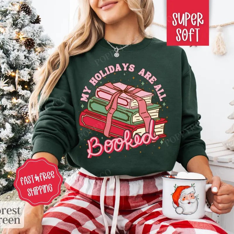 My Holidays Are Booked Womenswear Book Lover Bookworm - Adult & Kids T-Shirts, Sweatshirts & Hoodies apparel design preview 1