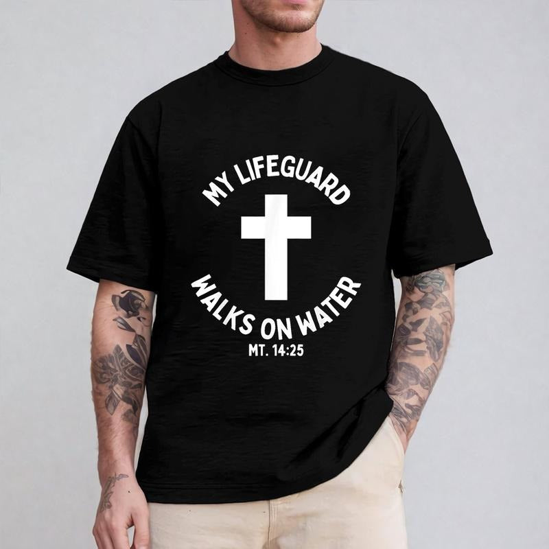 My Lifeguard Walks Water Jesus Funny Casual Crew Neck - Adult & Kids T-Shirts, Sweatshirts & Hoodies apparel design preview 1