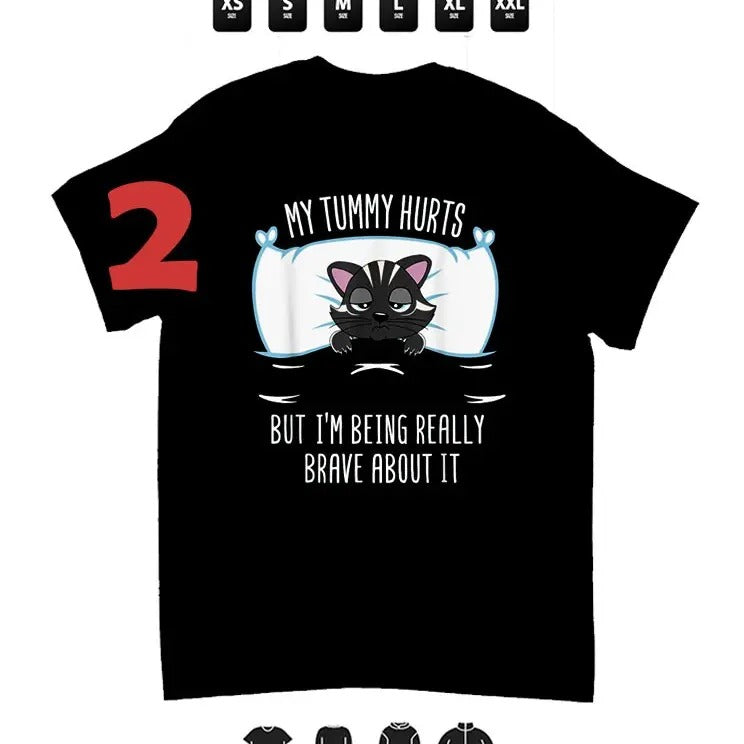 My Tummy Hurts But I Am Brave Animals 2 - Adult & Kids T-Shirts, Sweatshirts & Hoodies apparel design preview 1