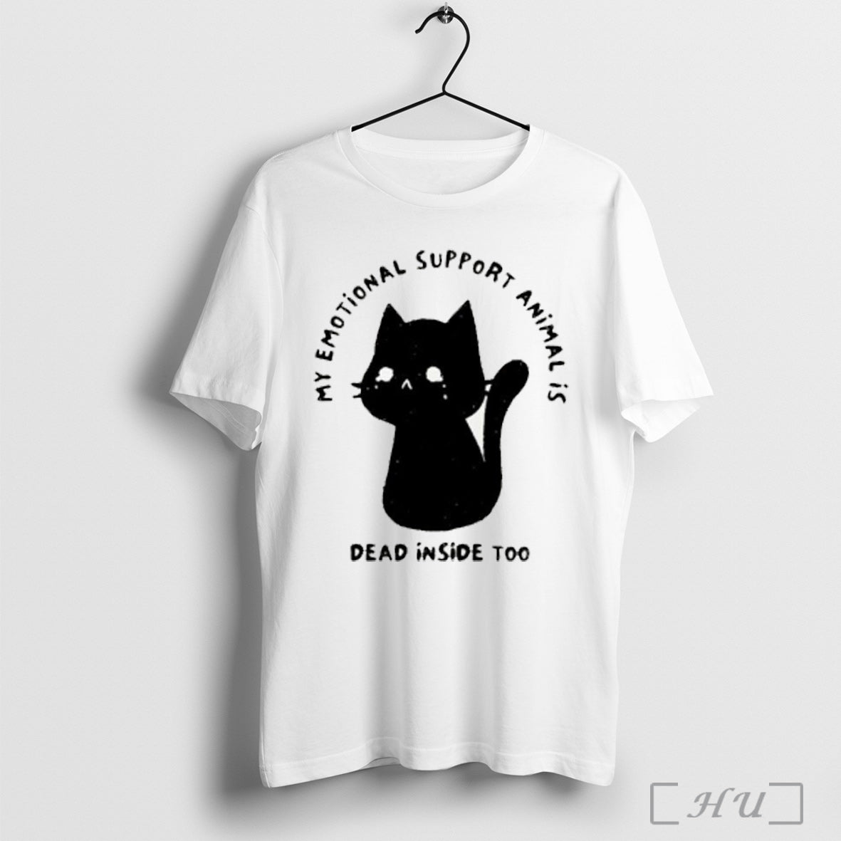 My Emotional Support Animal Is Dead Inside Too Cat - Adult & Kids T-Shirts, Sweatshirts & Hoodies apparel design preview 1