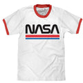 NASA Worm Logo Ringer White Red - Adult & Kids T-Shirts, Sweatshirts & Hoodies apparel design preview 1