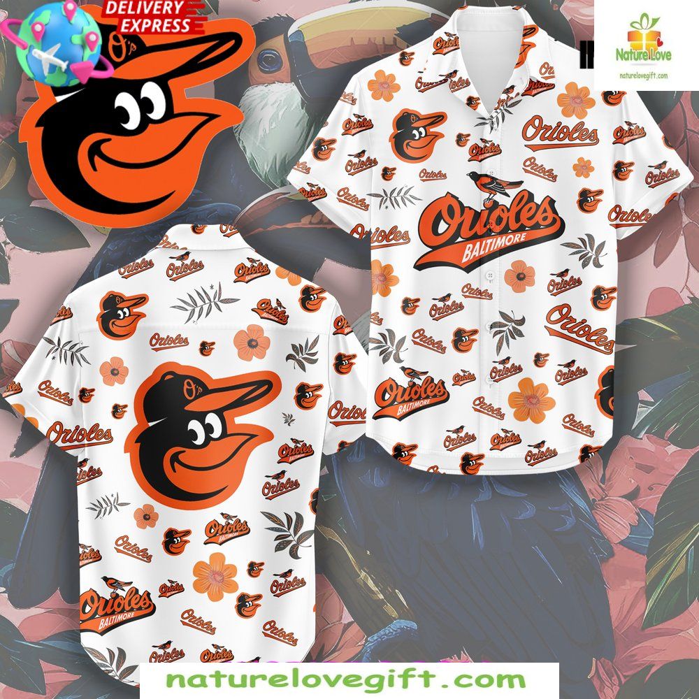 Baltimore Orioles NBA Baseball Hawaiian Summer Style - Adult & Kids T-Shirts, Sweatshirts & Hoodies apparel design preview 1
