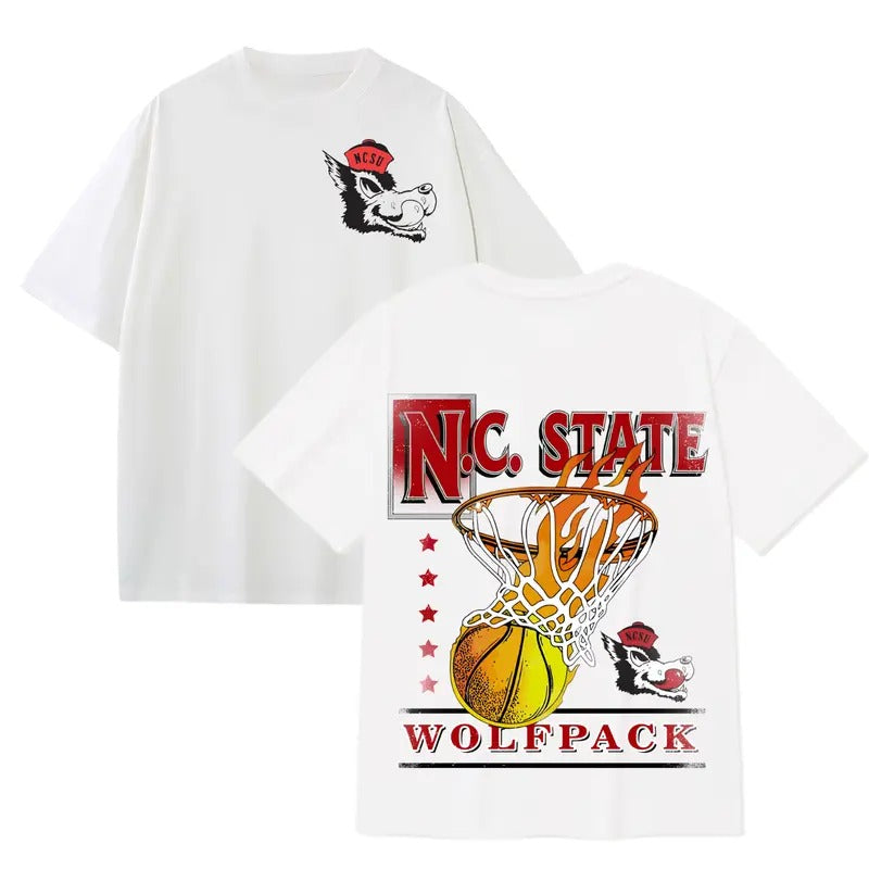 NC State Wolfpack Basketball Hoop Football - Adult & Kids T-Shirts, Sweatshirts & Hoodies apparel design preview 1