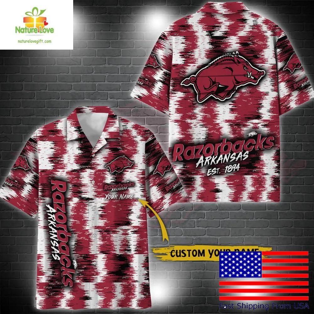 Arkansas Razorbacks Ikat Hawaiian for Fans - Adult & Kids T-Shirts, Sweatshirts & Hoodies apparel design preview 1