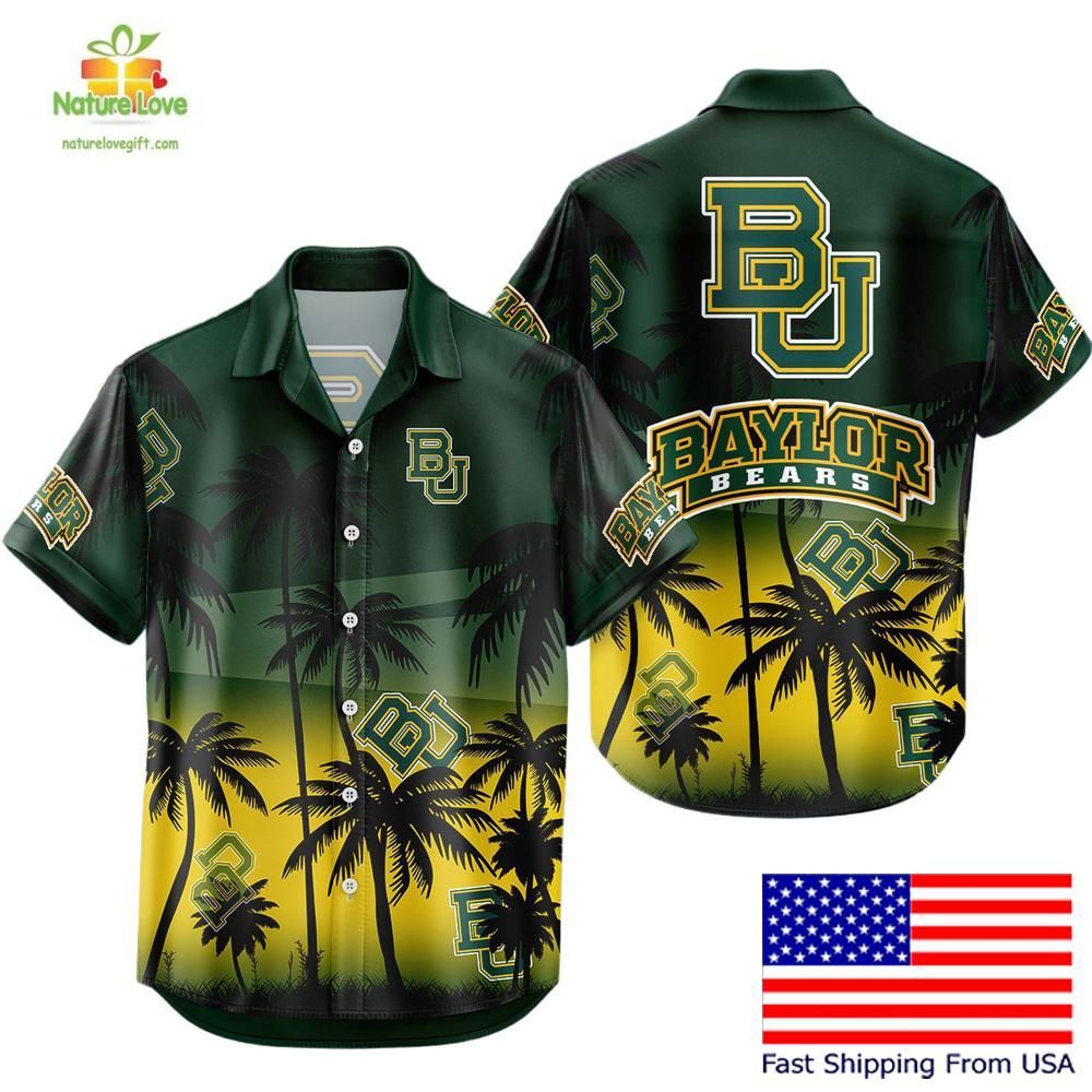 Baylor Bears Hawaiian NCAA Tropical Coconut Forest - Adult & Kids T-Shirts, Sweatshirts & Hoodies apparel design preview 1
