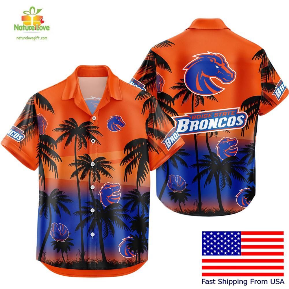 Boise State Broncos Hawaiian Tropical Coconut Forest - Adult & Kids T-Shirts, Sweatshirts & Hoodies apparel design preview 1