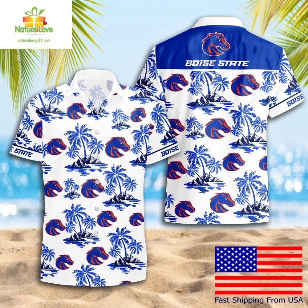 Boise State Broncos Hawaiian Coconut Tree Logo Summer - Adult & Kids T-Shirts, Sweatshirts & Hoodies apparel design preview 1
